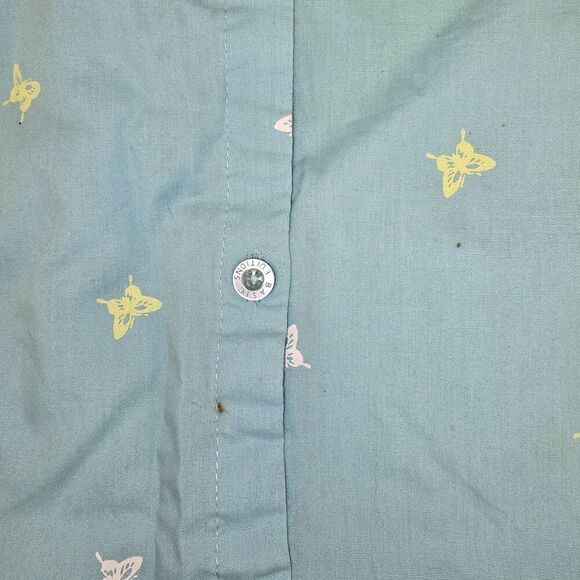 Basic Edition Women's Sleeveless Top Size 3X Button Up Blue (C40) - Picture 4 of 6